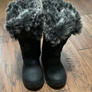 Stylish Black and Gray Kids Snow Boots